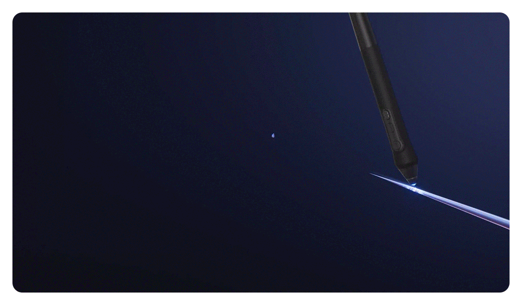 gif of the pen moving and leaving behind a trail of flowers, Xencelabs Pen Display 24